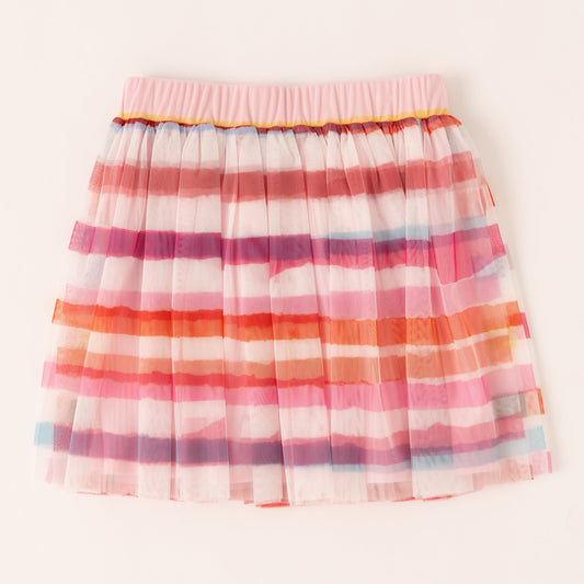 Multi Stripe Tulle Skirt
